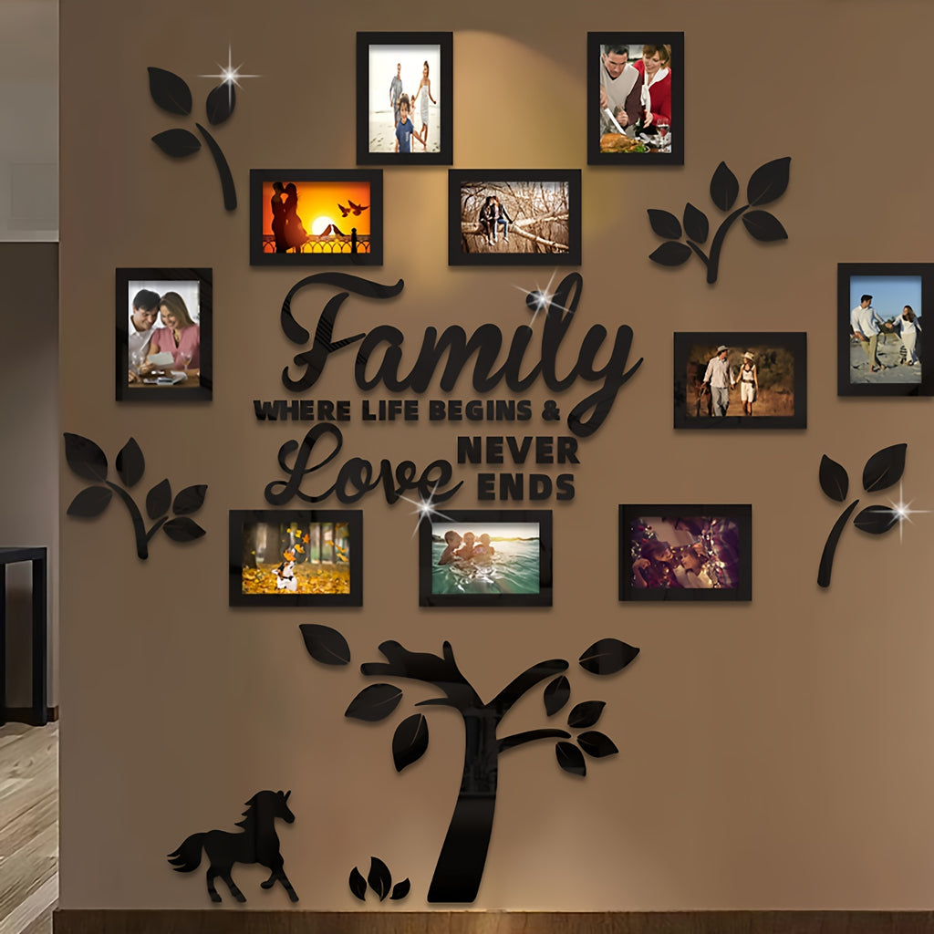 [Christmas Halloween] Set of 3D Acrylic Photo Frame Wall Decorations With Poster Templates - Self-Adhesive DIY Photo Collage Gallery for Family, Family Tree, Wedding, New Year, Christmas, Back to School, Anniversary for Halloween&Christmas