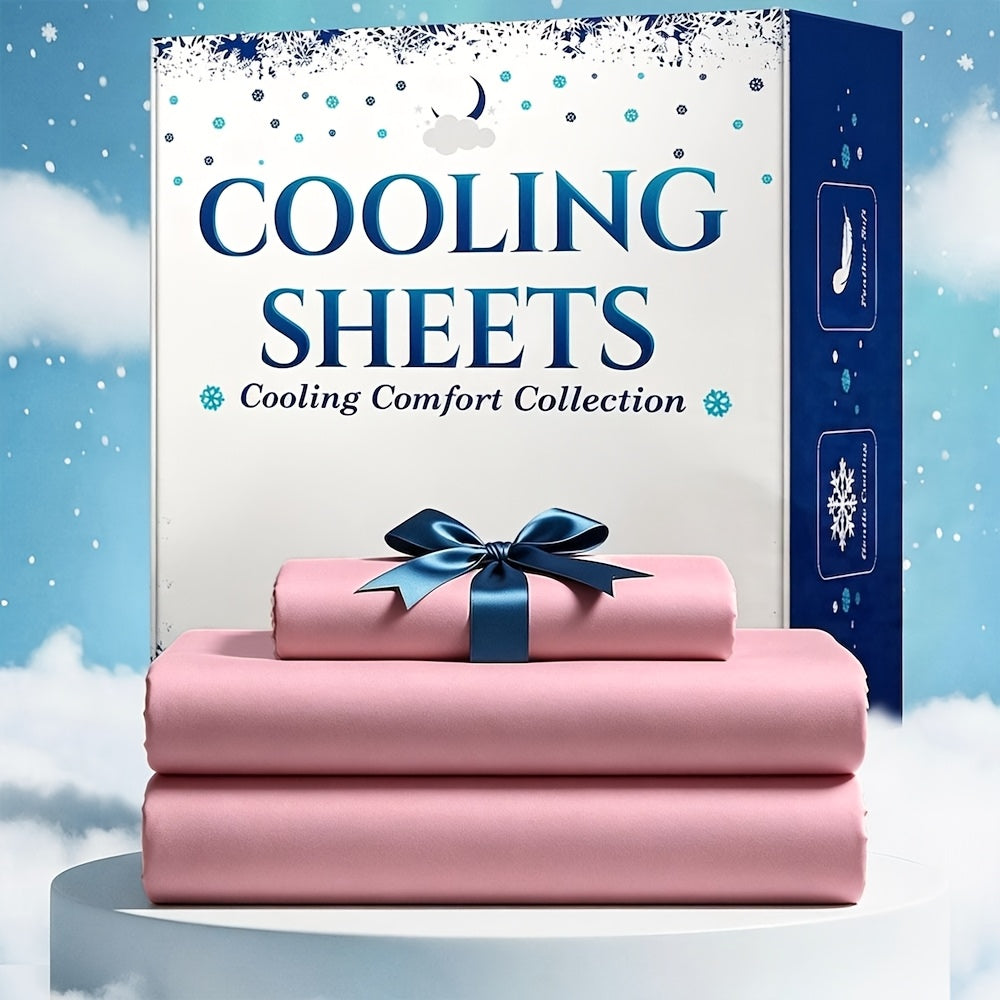 3/4pcs Bamboo Blend Cooling Bed Sheet Set - Kids Ultra Soft Breathable Sheets with Deep Pocket Fitted Sheet (18"-24" Height), Children, 2200 TC Cooling Fabric, Shrink & Wrinkle Resistant, for All-Season Comforter Fit, Hotel Luxury Christmas Gift