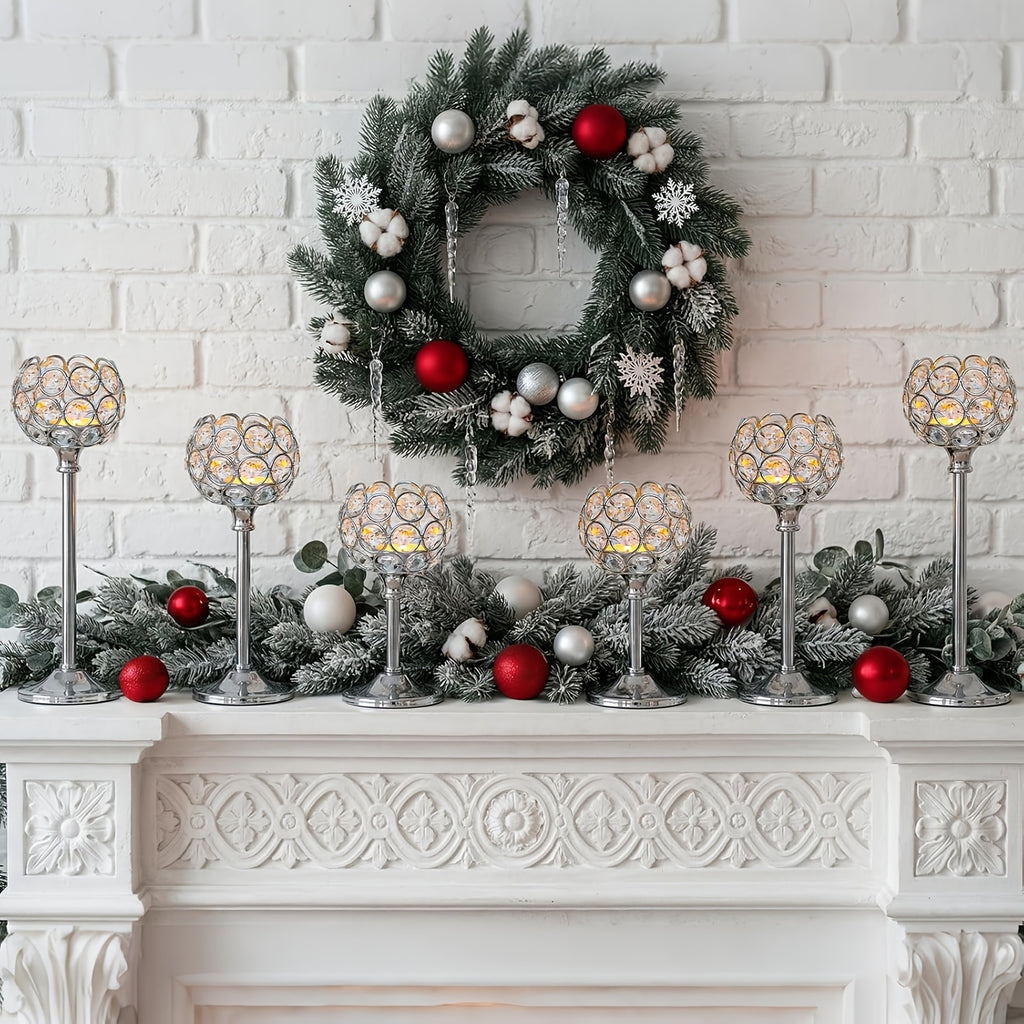3pcs Crystal Candle Holder, Windproof Candle Holder, Christmas, Halloween Candlelight Dinner Photo Props, Wedding Anniversary Wedding Decoration, Home Hotel Decoration, Birthday Gift, Suitable for Table Center Decoration, Wedding, Catering