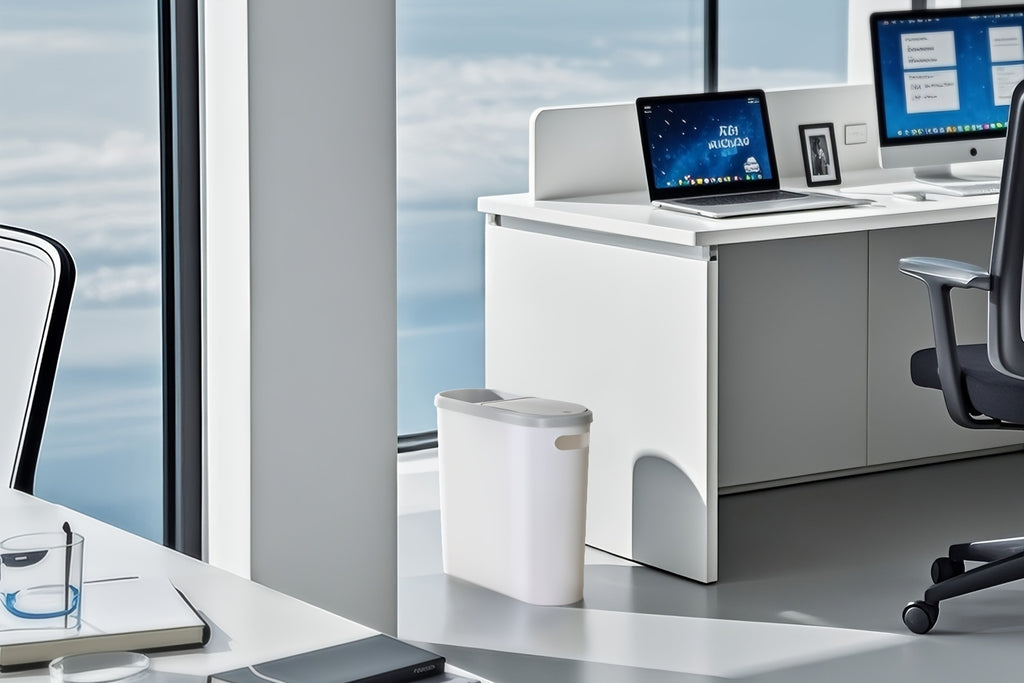 2/1pc Compact And Durable Plastic Bathroom Trash Can | with Built-In Handles, Rustproof, Space-Saving Design, Ideal for Small Spaces in Bathroom, Laundry, And Home Office(Includes Trash Bags)