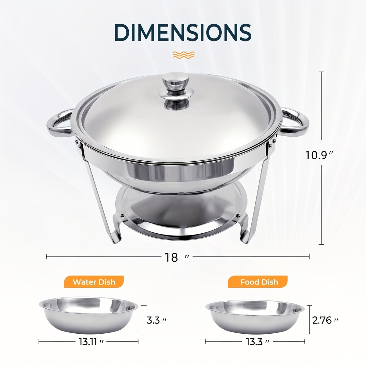 6/9 QT Chafing Dishes for Buffet 1/2/4 Pack, Round Chafing Dish Buffet Set, High Grade Stainless Steel Buffet Food Warmers Sets for Catering Events Parties Dinners with Complete Set, Golden And Silver, solely for Cooking