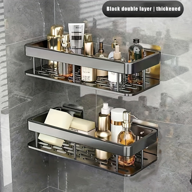 Multi-piece Shower Rack Bathroom Rack Wall-mounted Storage Rack Bathroom Shampoo Lotion Cosmetics Storage Rack Kitchen And Bathroom Storage Space-saving Storage Rack-no Drilling Required, Suitable for A Variety Of Scenarios-Free Traceless Sticker