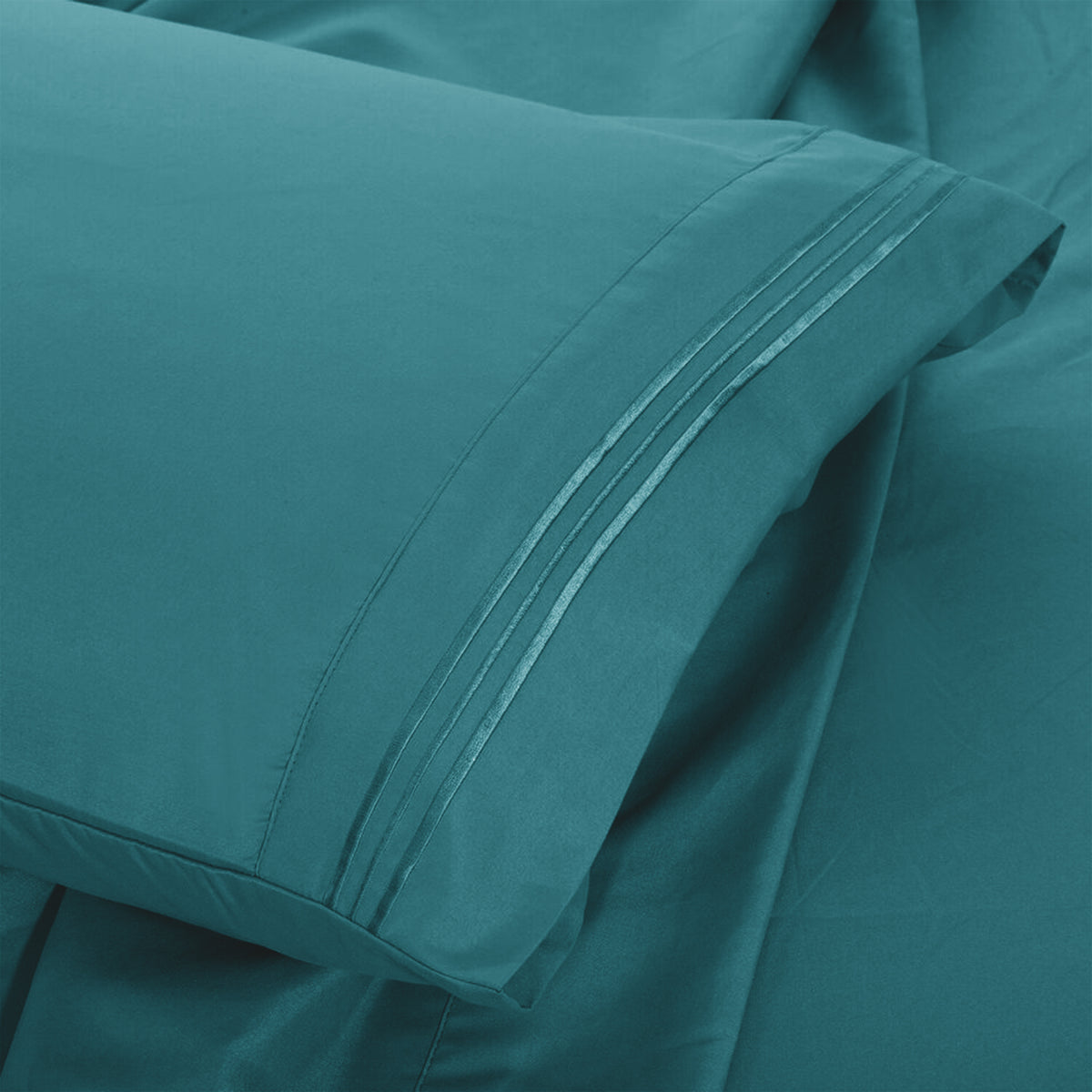 Lux Decor 6 Pieces Solid Bed Sheets Set - Modern Soft Comfortable Bedding Set, Hotel Luxury Skin Friendly Cooling Sheets & Embroidered Pillowcases Without Filler - All Seasons Bed Sheet with 16 Inches deep Pocket, Breathable Skin Friendly & Cooling Sheets