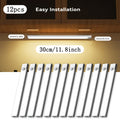 Under Cabinet Motion Sensor Lights, 12-Pack USB Rechargeable Wireless LED Bars with 3 Modes for Kitchen, Closet, Pantry and Stair Lighting