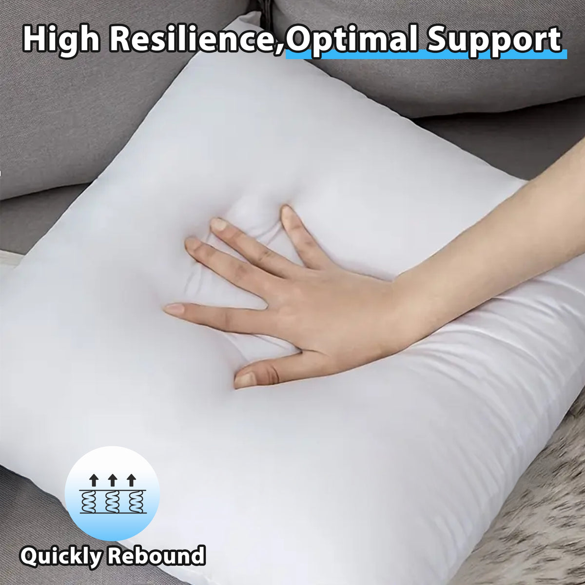 4pcs High Quality Fluffy Square Pillow Cores With Zipper - Plump Stuffer Cushion Inserts, Ideal For Sofa, Bed & Patio Cushion Fillings, Perfect For Outdoor/Indoor.Easy To Clean, 5 Sizes Are Available, Machine Washable.Great Family Gift Choice