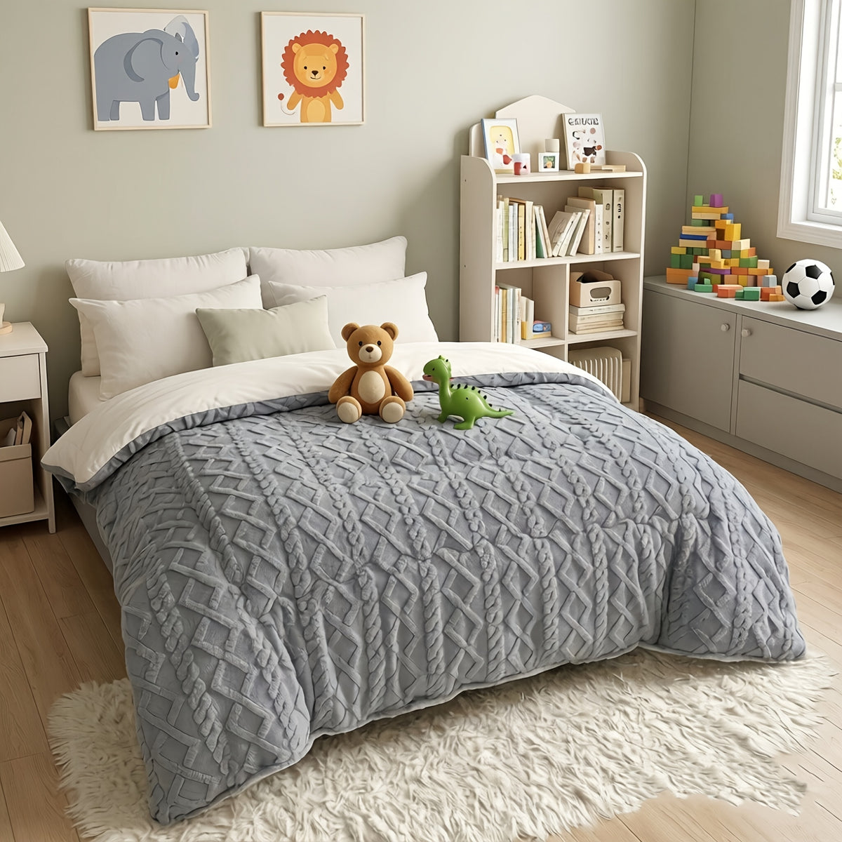 [Luxurious Taffeta Comforter] Soft, Thick, And Warm Taffeta Comforter - Luxurious For All Seasons - Machine Washable, Perfect For Kids Bedroom, Guest Room, Kids And Hotel Use