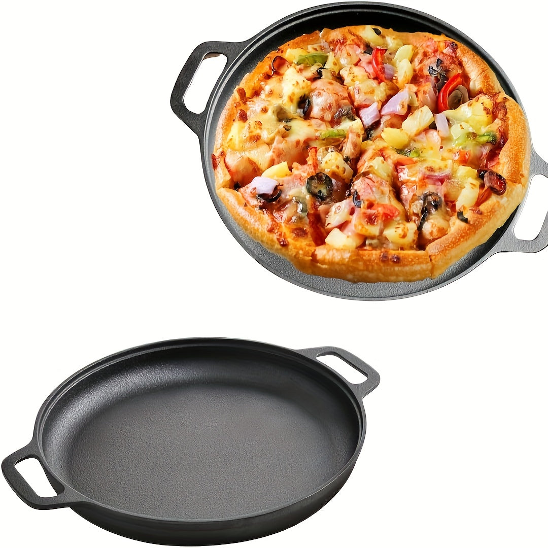 1/2/3pcs Cast Iron Pan, Pre Seasoned, Outdoor Camping Cookware Multifunctional, Non-stick, for Pizza Lovers, Home Kitchens, Outdoor Cooking, Durable, Even-Heating, Versatile, Compatible with All Stoves, Perfect for Home Kitchens And Outdoor Cooking