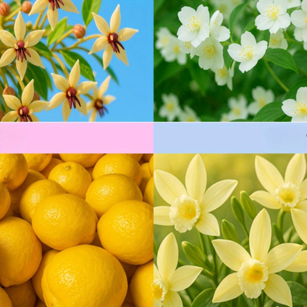 Candles Set Natural Soy Wax 2.5oz 60 Hour Burn Time, Relaxing Home Scented Candles with Cocoa, Jasmine, Vanilla, Lemon Perfect for Festivals, Parties & Birthdays