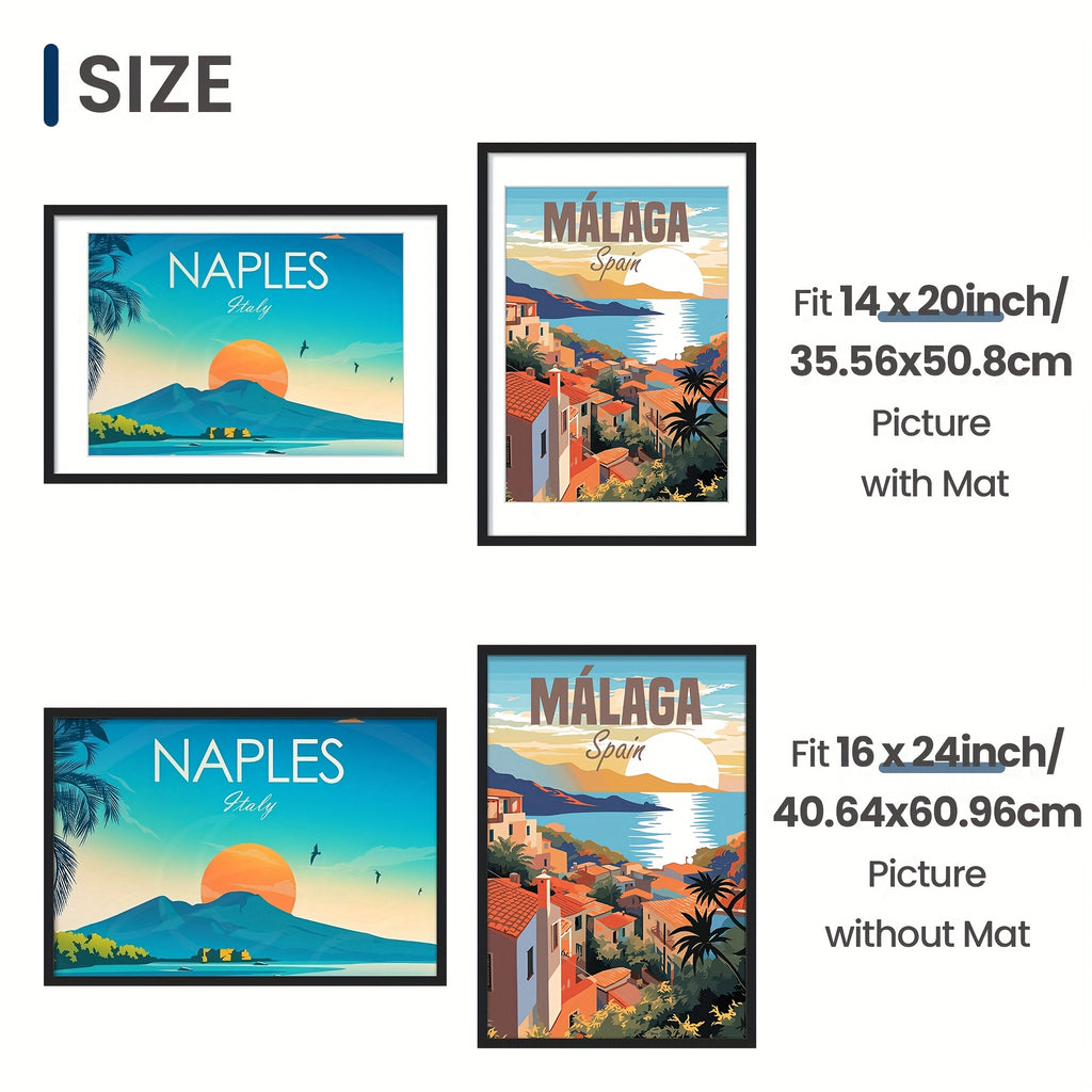 12X18/16X24 Picture Frame, Display Pictures 14X20 with Mat Or 16 X 24 Without Mat, Wall Hanging Poster Frames, Black