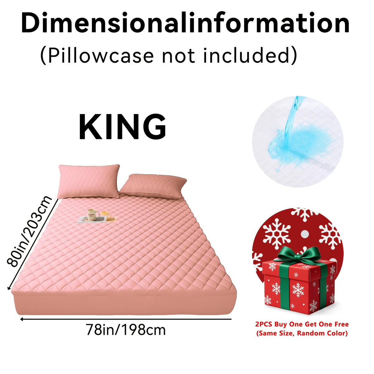 Buy One, Get One Free, 2pcs (Any One Color + Another Random Color) Non-Slip Mattress Protector, Luxury Bed Cover With Deep Pocket, Bed Bug Mattress Protector, Queen And King Sizes, Suitable For Hotel, Dorm Essentials, Father'S Day Gift For Family An