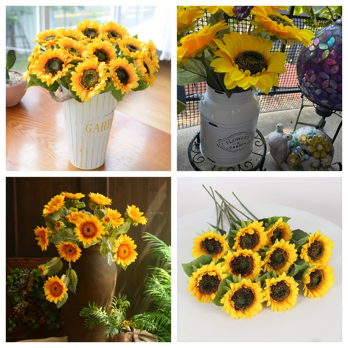 20/10Artificial Sunflowers. Suitable for Home Decor, Outdoor Decoration, Weddings, Churches, Schools, Photography Props, Restaurant Furnishings And Internet-famous Photo Backdrops. Also Ideal As Mother's Day Gifts And Party Centerpiece Decorations