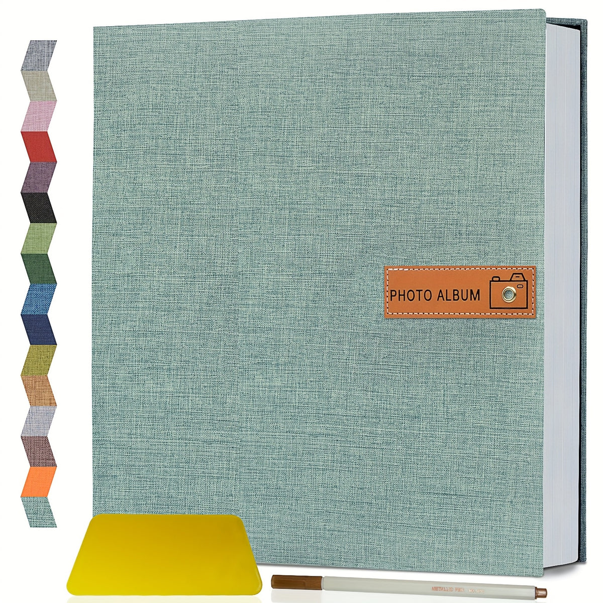 1pc Large Photo Album Self-Adhesive 4X6 5X7 8X10 Scrapbook Album Picture Book, Gifts for Mom, Family Baby And Wedding, with Metal Pen And Plastic Board Photo Album Book Valentine'S Day Gifts Mother'S Day Gift