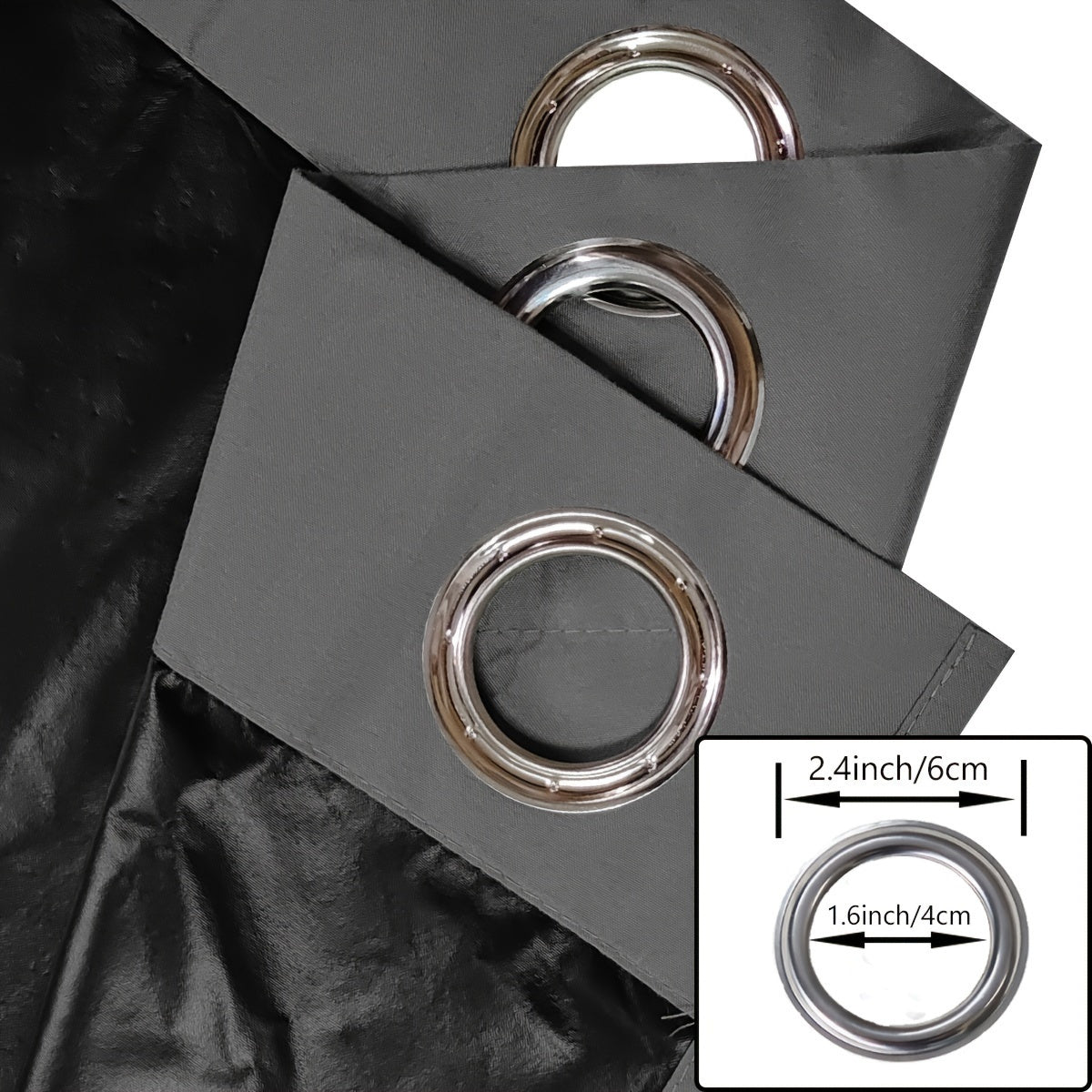 Set of 4 Complete Blackout Curtains for The Bedroom Featuring a Black-Coated Film for Total Light Blockage And Thermal Insulation with Ring Top Design