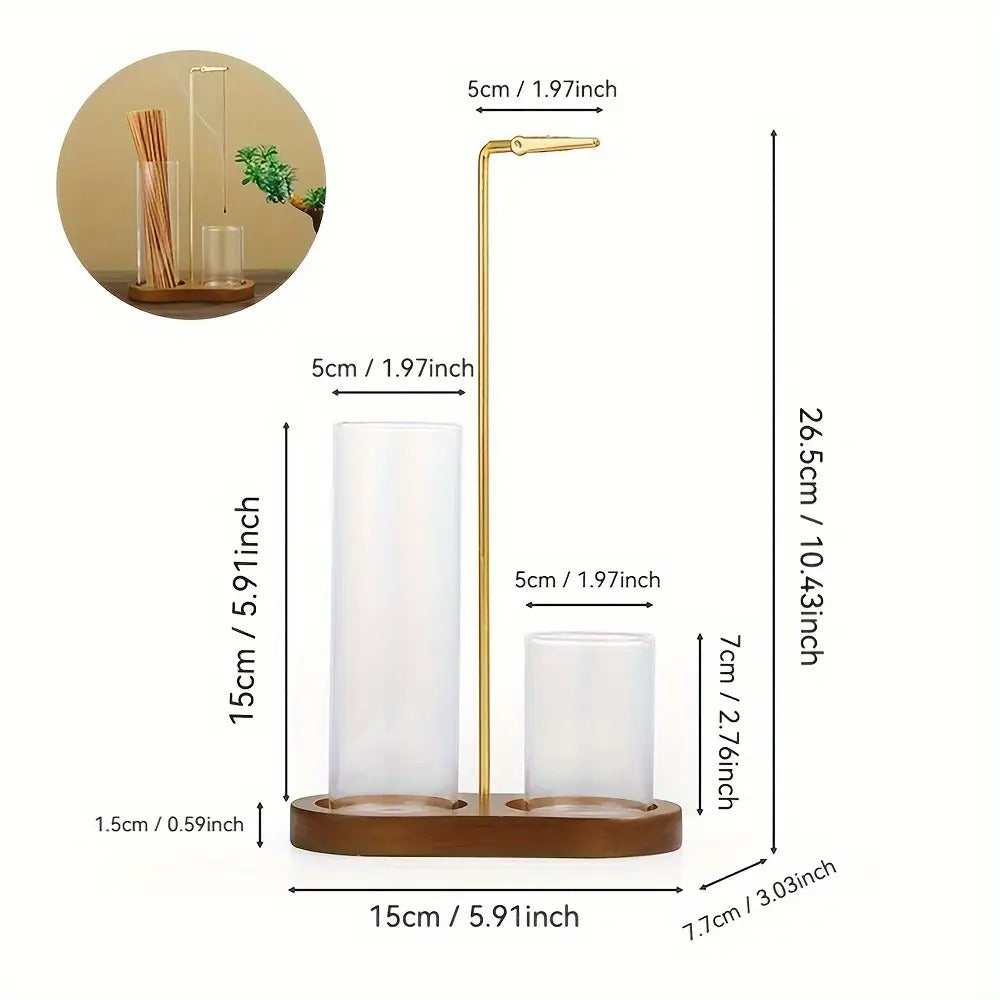2-in-1 Glass Incense Burner with Removable Ash Collector and Candle Holder- Suitable for Meditation, Yoga, Tea Spaces, and Home Decor- A Practical Tool for Relaxation and Spiritual Practice