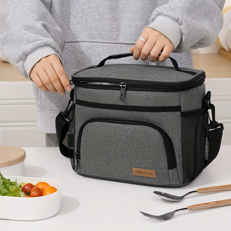 Newest Insulated Lunch Bag, Reusable Insulated Lunch Bag for Men And Women, Leakproof Freezer Bag with Adjustable Shoulder Strap, Portable Fresh Cooler Bag, Outdoor Insulated Handle Bag for Office, Travel, Beach, Picnic, Camping, School