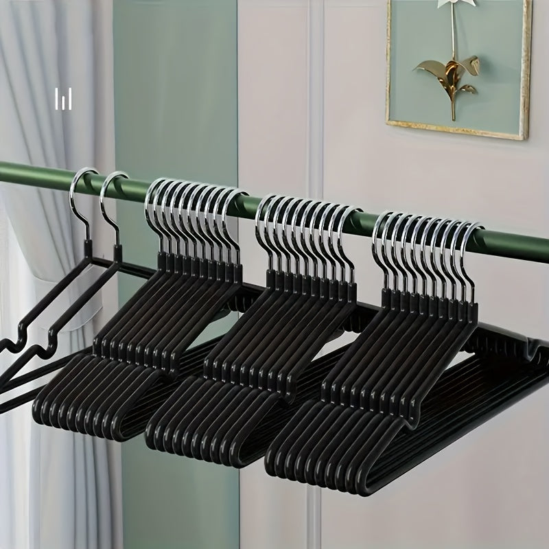 60/50/25/20pcs, Non-slip Heavy-duty Hanger, (15.75" × 7.87"), 40-50g Black Manganese Steel Dip Hanger, Bedroom Storage, Laundry Storage Helper, Advanced Long-lasting Storage Solution For Bedroom And Closet, Wet And Dry, Space-saving Design