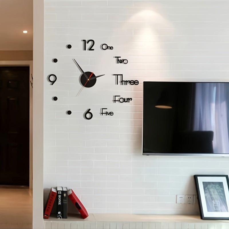 3D Illuminated Silent Wall Clock - Battery Operated Plastic Round Sticker Clock for Living Room, Bedroom, Office Decoration And More, Who Can Say No to a Clock Where You Can See The Time Clearly Without Turning on The Lights? Welcome to Order!