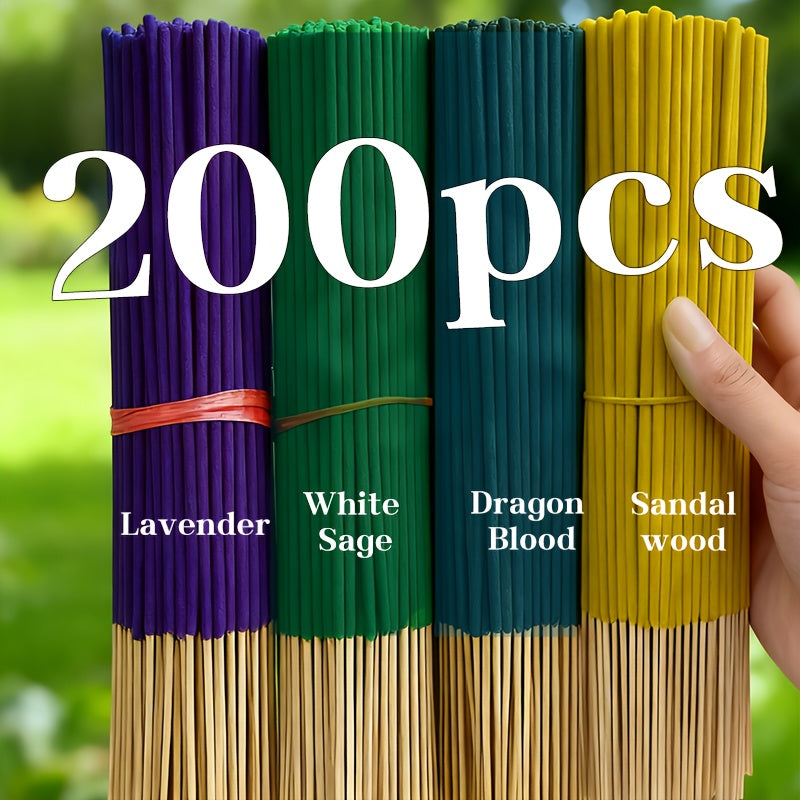 4 Sets Of 200 Aroma Sticks - Including Jasmine, Rose, Patchouli, And Sacred Wood Scents - Suitable For Purification, Yoga Meditation, And High-concentration, Long-lasting Fragrance; A Great Gift For Friends And Family.