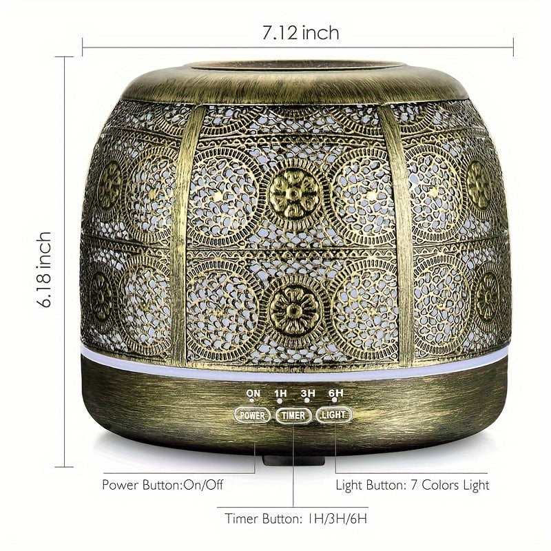 16.91oz Large Room Essential Oil Diffuser, Essential Oil Metal Diffuser, Home Office Soundwave technology Diffuser, Various Holiday Gifts Such As Thanksgiving, Halloween, Christmas, Etc.