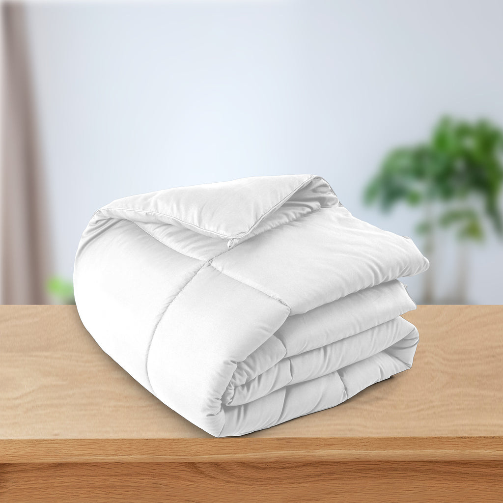 Lux Decor Comforter - All Season Quilt Comforter For Summer Sleeping With Corner Tabs - Soft, Breathable Versatile Bedding & Bedroom Decor - Luxurious Box Stitching