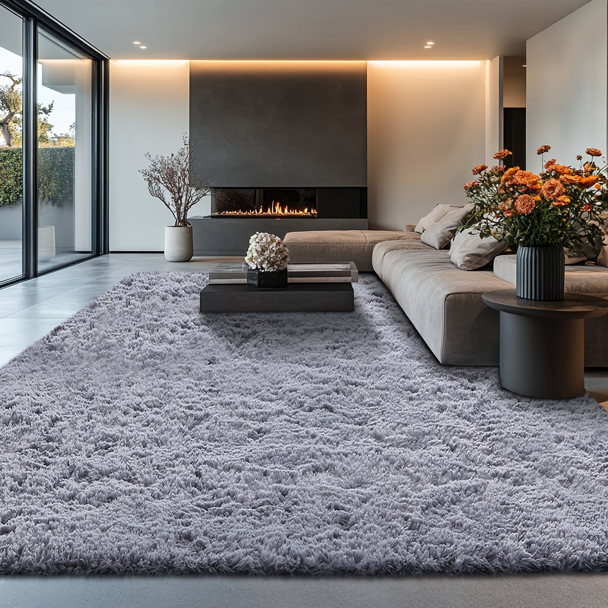Rugs for Living Room, Super Soft Fluffy Shaggy Area Rugs for Bedroom, Cozy Floor Mats, Plush Indoor Carpet for Kitchen, Faux Rug for Room, Home Decor, Housewarming Gift, Door Mat