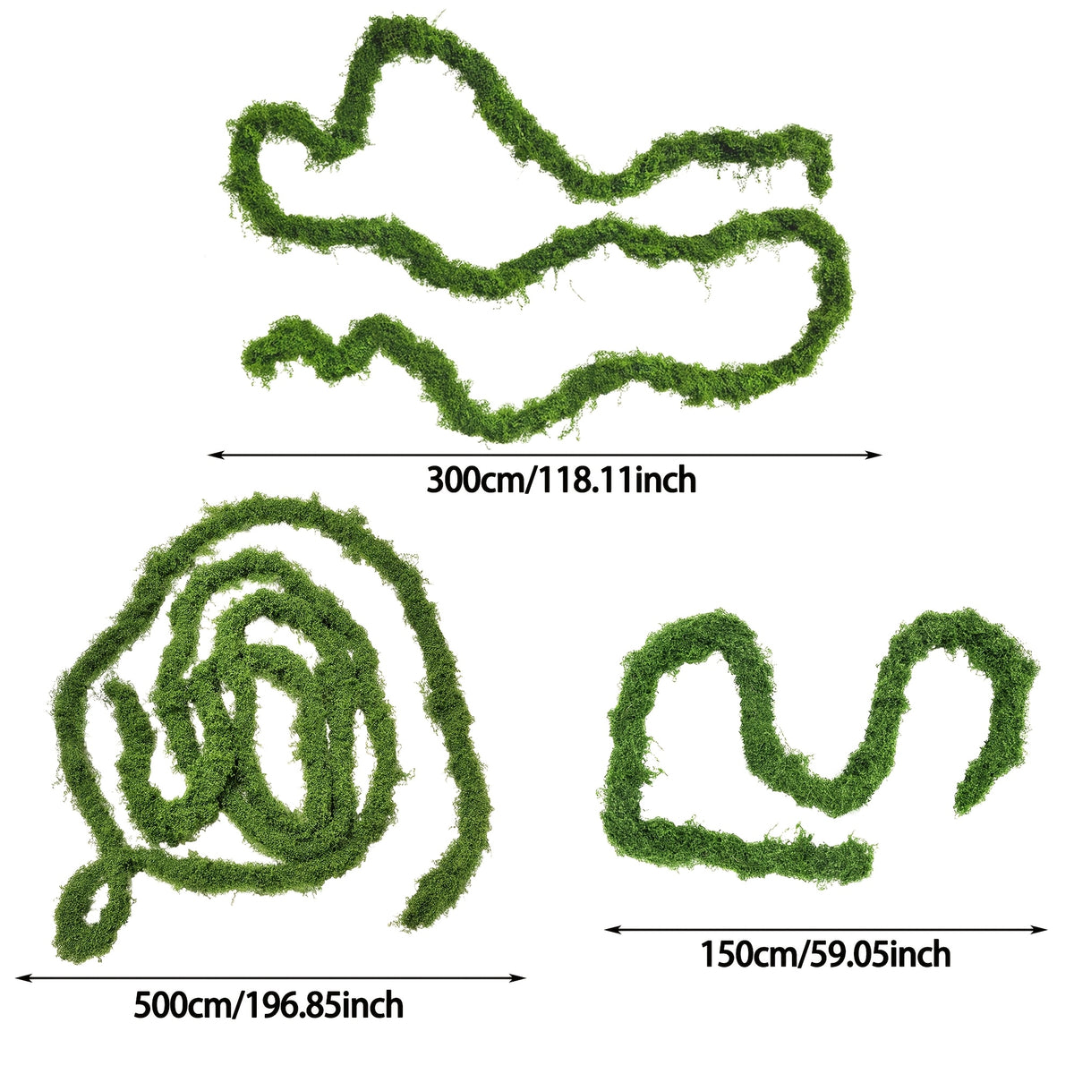 196.85inch/118.11inch/59.06inch Artificial Vine, Decorative Moss Vines, Home Decoration Plants, Can Be Used For Wall Decoration, Wedding Background, Fence, Garden Decoration, Christmas, Party Decoration, Festival Decoration