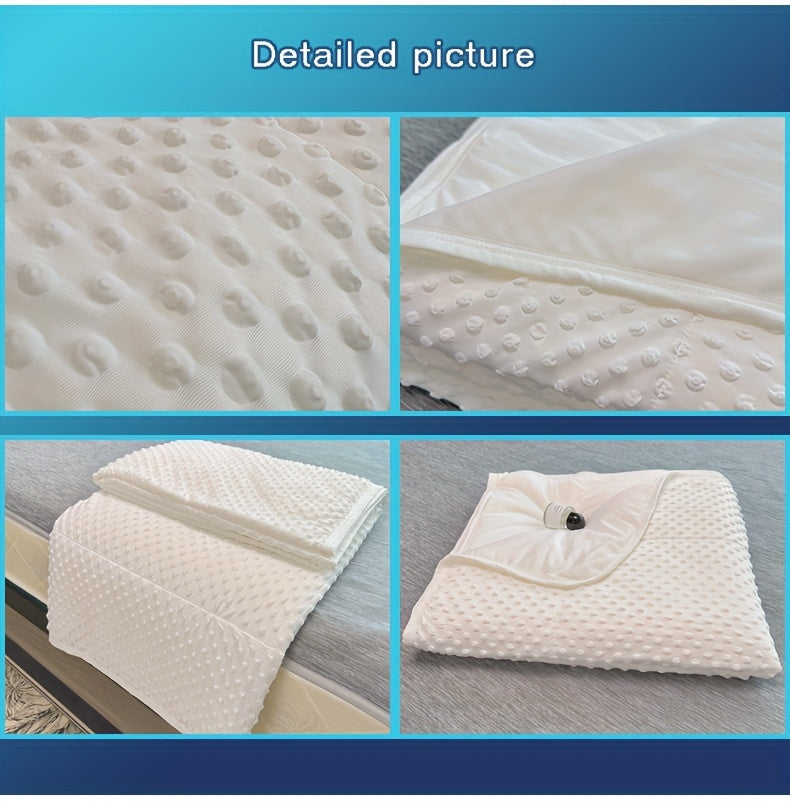 Emotional Cooling Blanket for Relaxation - Soundwave technology Embossed Striped Design with Ball Accents, 100% Polyester Breathable Lightweight Summer Throw, Machine Washable Wrinkle-Resistant Multi-Use Blanket & Shawl in White & Grey, Comfortable Shawl,