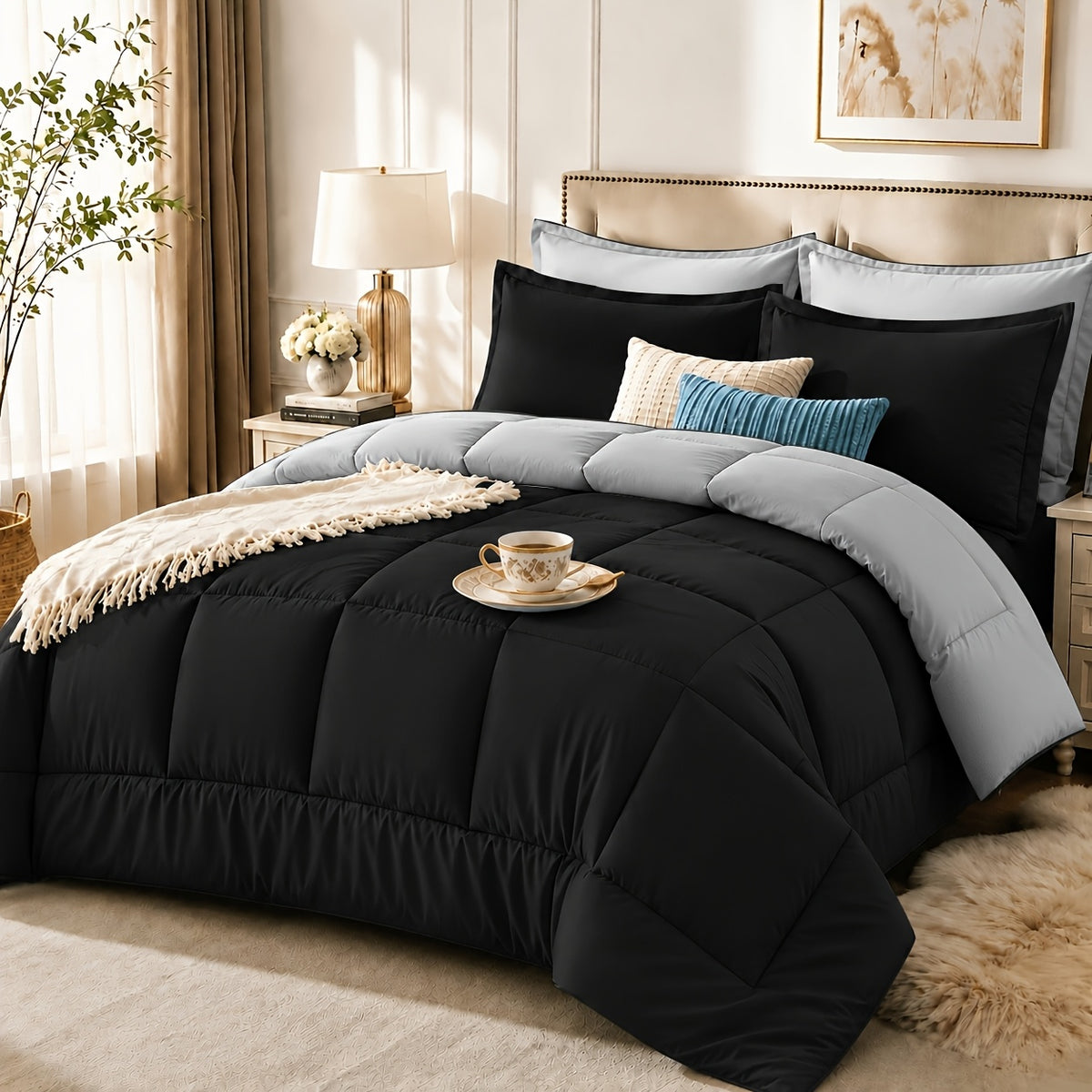 2/3pcs Summer Comforter-Double-Sided Tech Fabric, Large & Extra-Large Bed Bedding Sets, Lightweight Comforter-Soft Breathable For Hot Sleepers&Night Sweats-Elegant Bedroom For Couples & Solo Users, 1Comforter, 1/2Pillowcase, Random Color