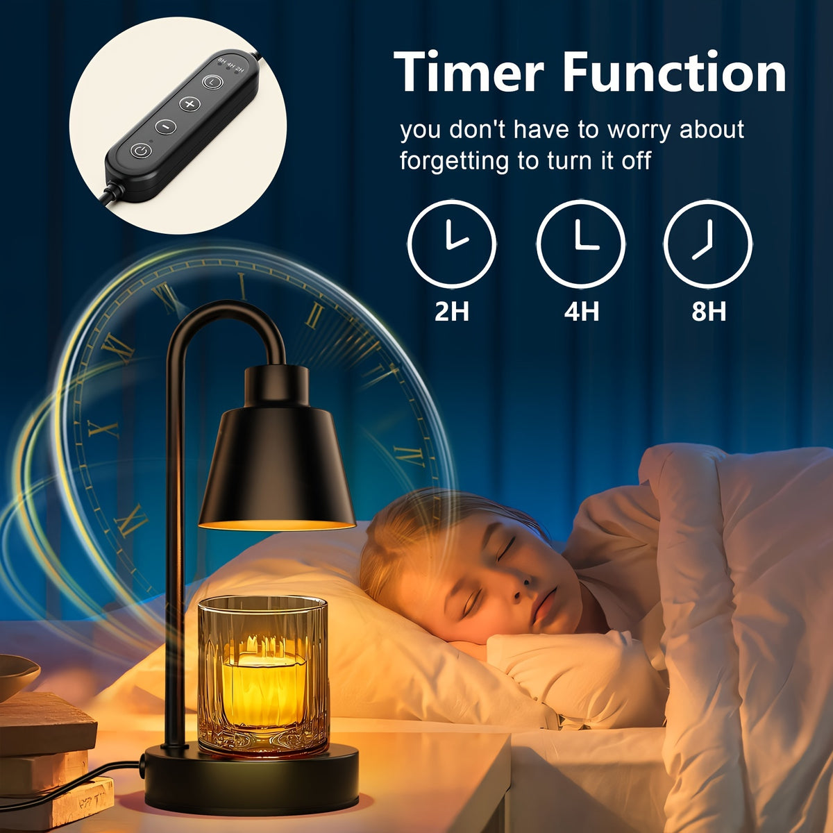 Upgraded Height Adjustable Candle Warmer Lamp with Timer & Dimmable Light - Electric Wax Melts Warmer for Candle Jars, Cozy Bedroom Decor, Perfect Holiday Gift for Women – Valentine's Day, Christmas, Thanksgiving 1pc/2pcs No Bulbs Included