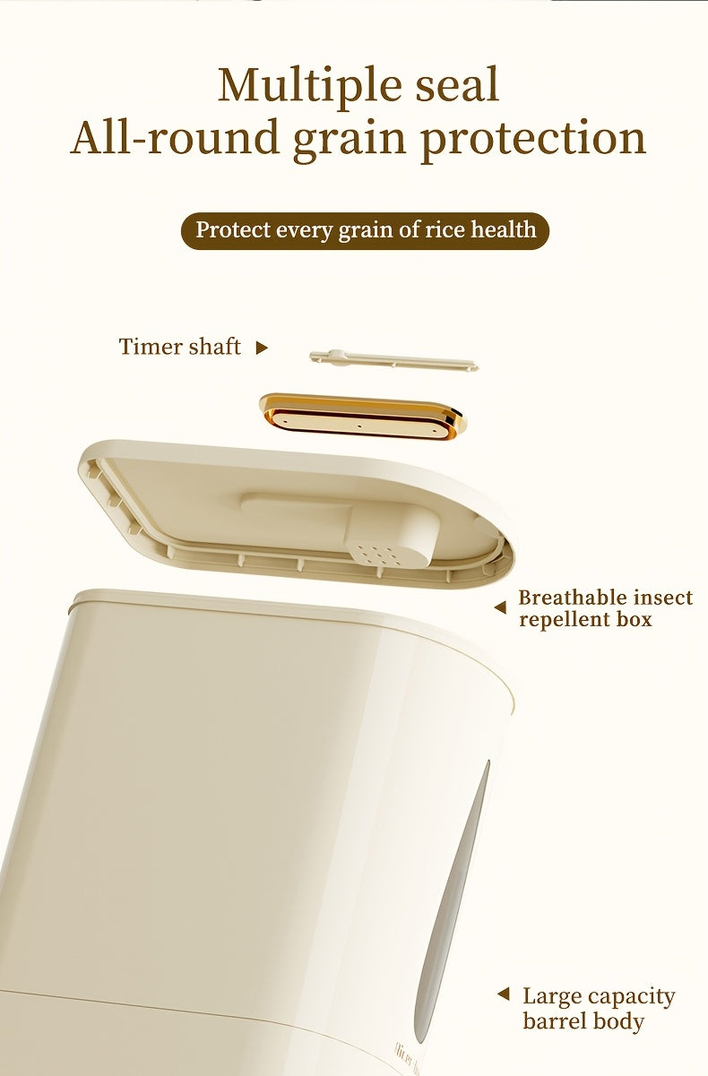 11/22 Pound Large Capacity Press Type Measuring Cup Rice Dispenser | Large Capacity Moisture-proof Sealed Rice Storage Box | Moisture-proof And Insect Proof Design for Rice, Coffee Beans, Legumes, Flour, And Pet Food | Kitchen Utensil Cabinet