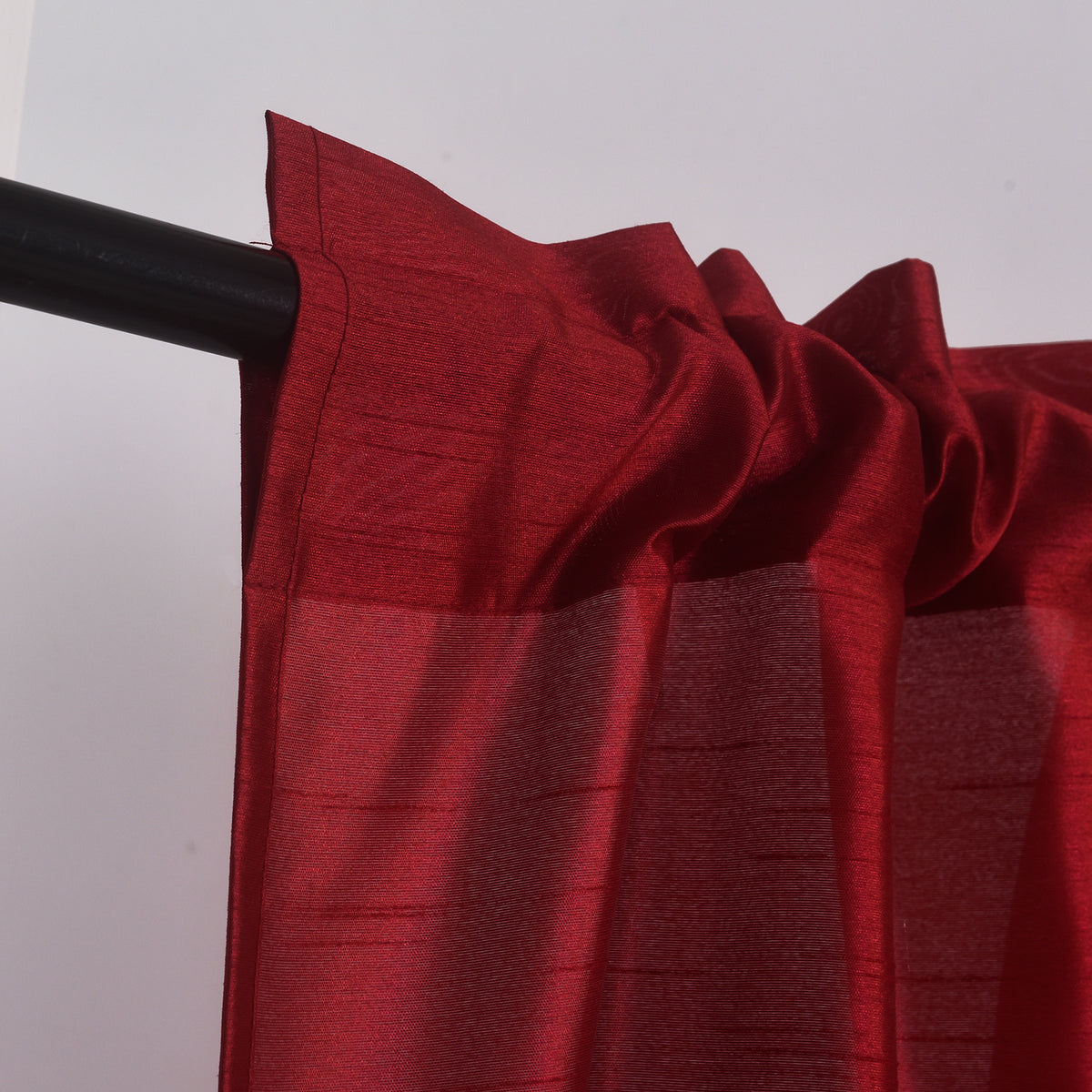 3 Panels Faux Silk Solid Color Sheer Kitchen Curtains Set Rod Pocket Design with 2 Tiers 26x36 inch Each and 1 Valance 52x14 inch for Kitchen Bathroom Privacy Drapes and curtains