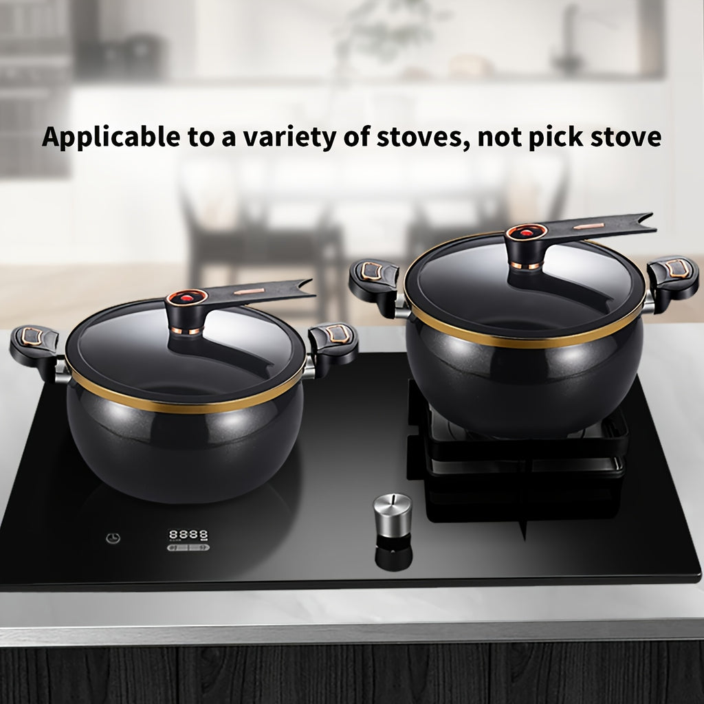 Large Capacity 8.45QT Non-Stick Stockpot with Twist Lock Handle - Heavy-Duty Ceramic Construction, Induction And for Gas Stove Compatible, for Home, Restaurant, Ollas Para La Cocina