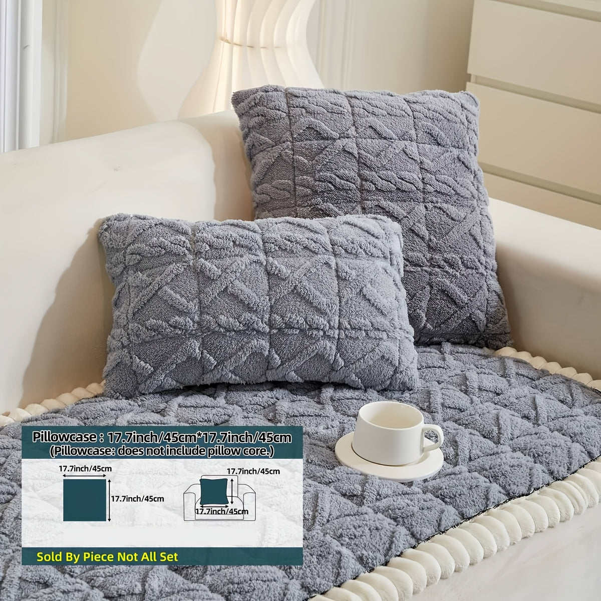 1pc Autumn And Winter Thick Bohemian Style Quilted Sofa Cover with Ruffles, Made Of One-piece Plush Fabric, Machine Washable, Suitable for Anti Slip Protection Of Pets, And Suitable for Decorating Armchairs to 4-seater Segmented Sofas