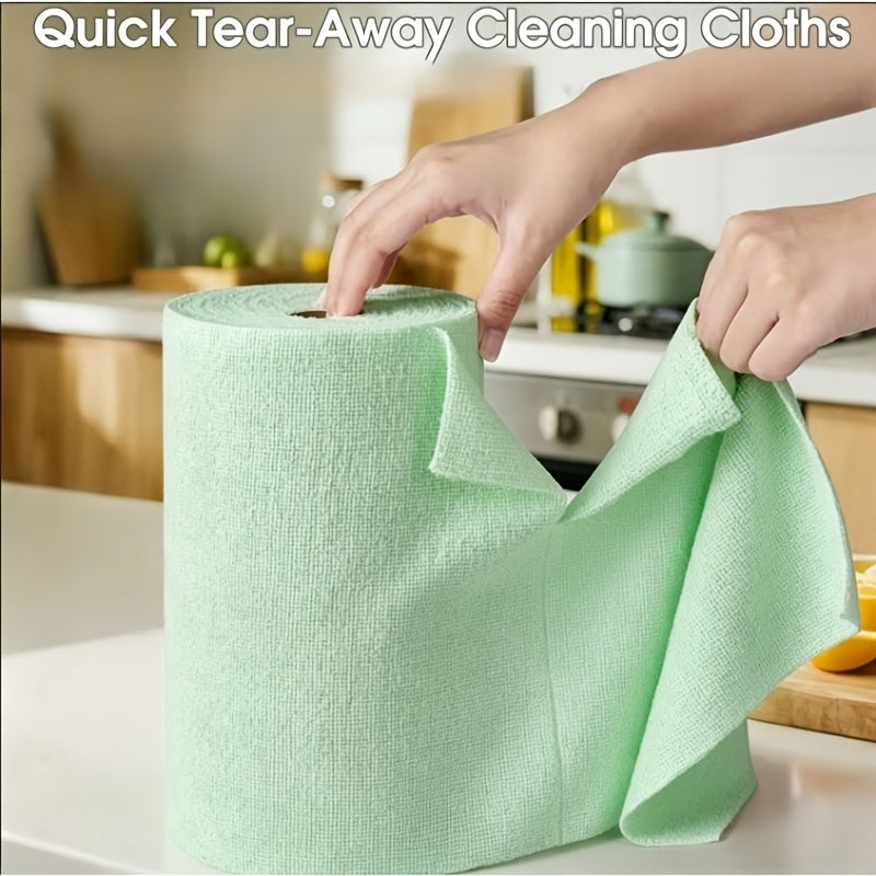 31/51pcs Reusable Microfiber Towels, Tearable Cleaning Wipes, Disposable Napkins, Household Kitchen Rolls, Dish Cloth Replacement, Multi-functional Absorbent Kitchen Rags, Kitchen Supplies, Cleaning Tools