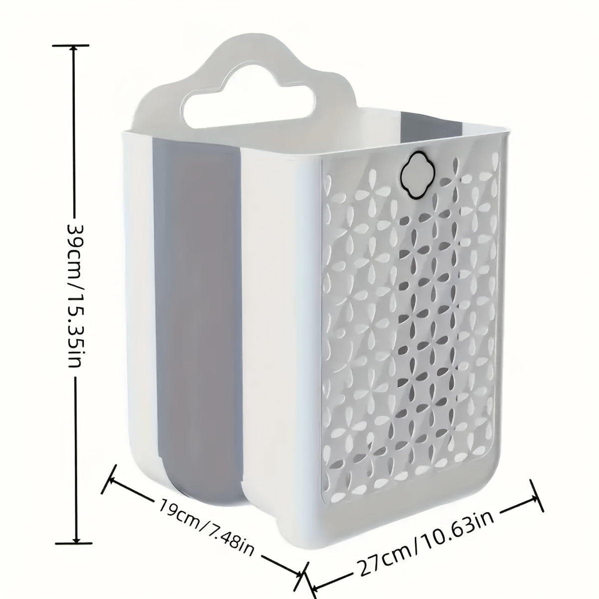 Foldable Laundry Basket Modern Plastic Cut-out Wall-mounted Storage Bin Without Drilling For Clothes,, Snacks, Fruits, Balcony Storage, Laundry Baskets