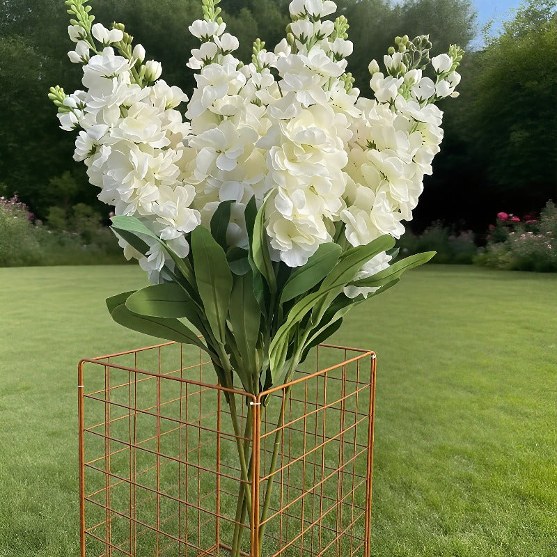 35pcs Realistic White Hyacinth Artificial Flower Bouquet - Fade-Resistant & Maintenance-Free Plastic Faux Flowers Suitable for Indoor/Outdoor Weddings, Gardens, Offices - Elegant Low-Maintenance Wedding & Housewarming Gift (No Container)