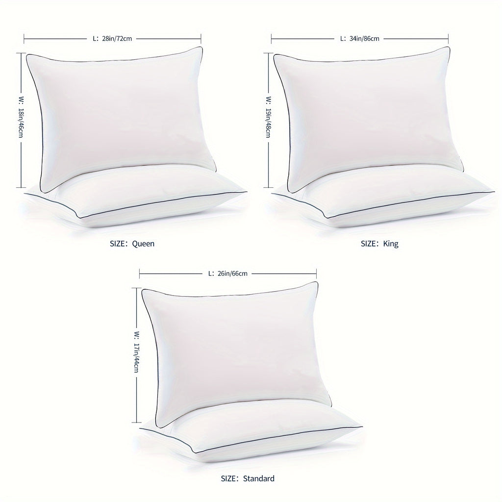 2/4pcs, Firm Supportive Sleep Pillow, Hotel-Grade Cool-to-the-Touch Feel, Filled with Premium Soft Fiber, Suitable for Back, Stomach, Or Side Sleeping Positions, Ideal Sleep Solution, Valentine's Day Gift, Presidents' Day