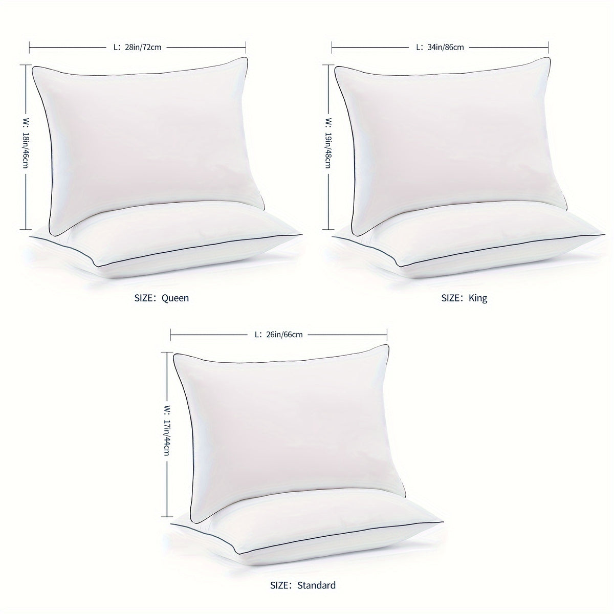 2/4pcs, Firm Supportive Sleep Pillow, Hotel-Grade Cool-to-the-Touch Feel, Filled with Premium Soft Fiber, Suitable for Back, Stomach, Or Side Sleeping Positions, Ideal Sleep Solution, Valentine's Day Gift, Presidents' Day