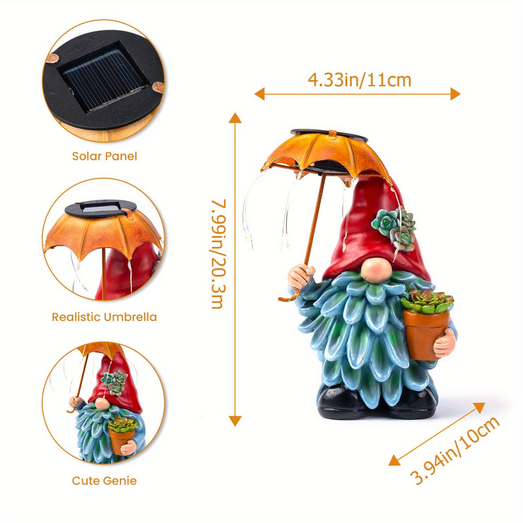 Elf Resin Statue Solar Light, Home Decor Collectible Figurines, Perfect Gift For Mother'S Day, Thanksgiving, Christmas, Perfect For Desks, Decks, Patios, Balconies, Porches, Automatically Lights Up At Night