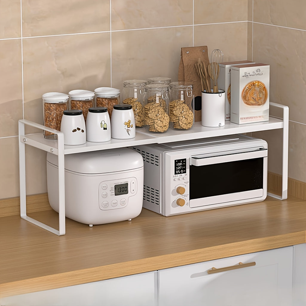 Adjustable&Extendable Metal Cabinet Organizer Rack-Space-Saving, Stackable Design for Kitchen Countertops&Cupboards-Ideal for Food Storage&Appliances with Pull-Out Shelves, Kitchen Organizer|Sleek Finish|Adjustable Shelving, Organizers And Storage