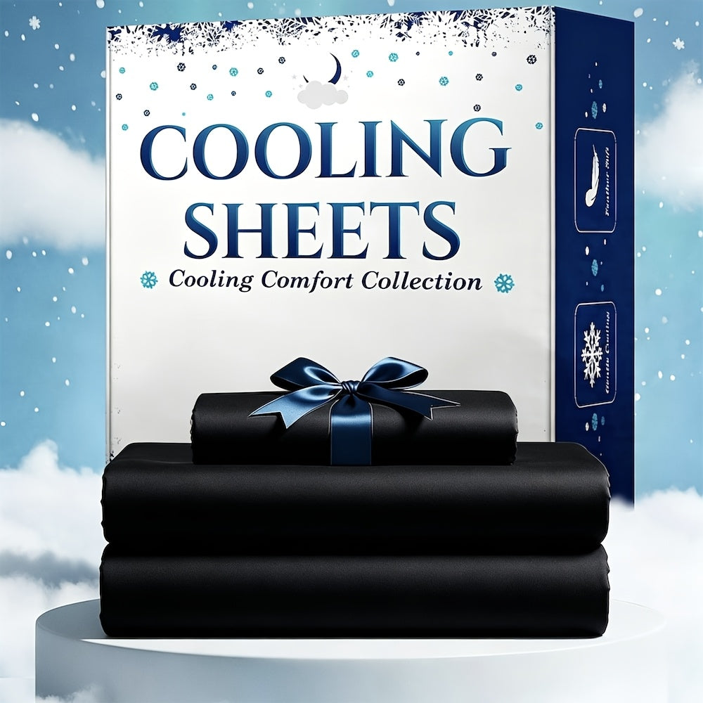 3/4pcs Bamboo Blend Cooling Bed Sheet Set - Kids Ultra Soft Breathable Sheets with Deep Pocket Fitted Sheet (18"-24" Height), Children, 2200 TC Cooling Fabric, Shrink & Wrinkle Resistant, for All-Season Comforter Fit, Hotel Luxury Christmas Gift