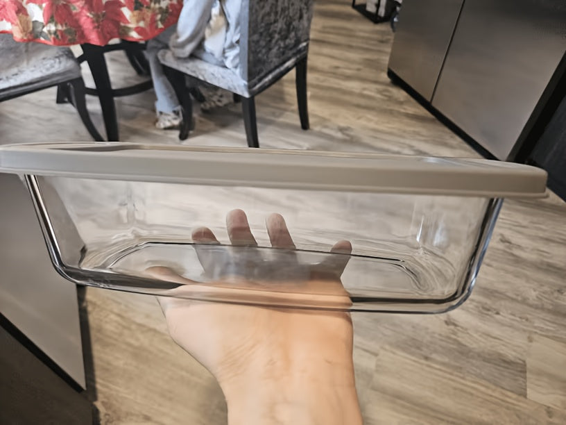 1/2pcs Large-Capacity Glass Baking Dish with Lid, 60.87oz/ 1.9 Qt, with Handles, Stackable, Microwave & Oven Safe, Specialized for Baking Bread & Cakes, Airtight Storage Container, Rectangular Toast Pan, Food Storage Container