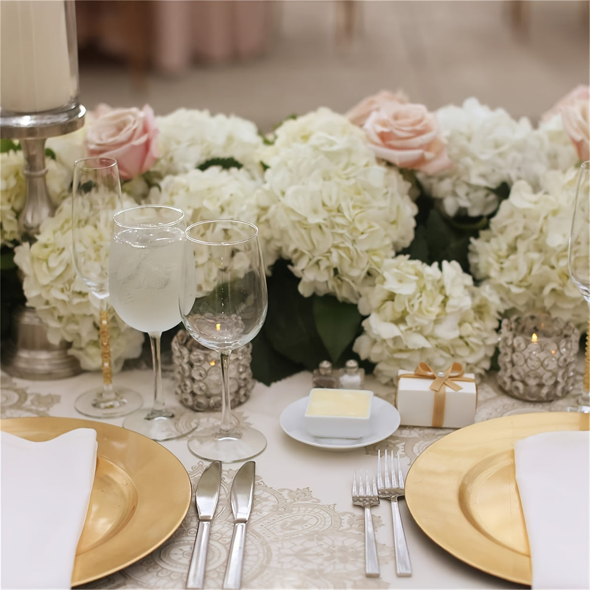 60 Pack Hydrangea Artificial Flowers Heads With Stems, Fake Hydrangea Flowers For Wedding Centerpiece Bouquets DIY Home Garden Party Decor