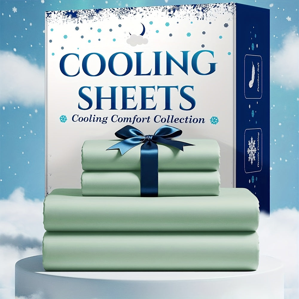 3/4pcs Cooling Bamboo Bed Sheet Set, Kids 4000 TC Extra Deep Pocket 20 Inch Bed Sheet, Luxury Soft Hotel & Cooling Sheet Set for Hot Sleepers, Wrinkle And Shrink Resistant, Fitted Sheet And Flat Sheet And Pillowcases
