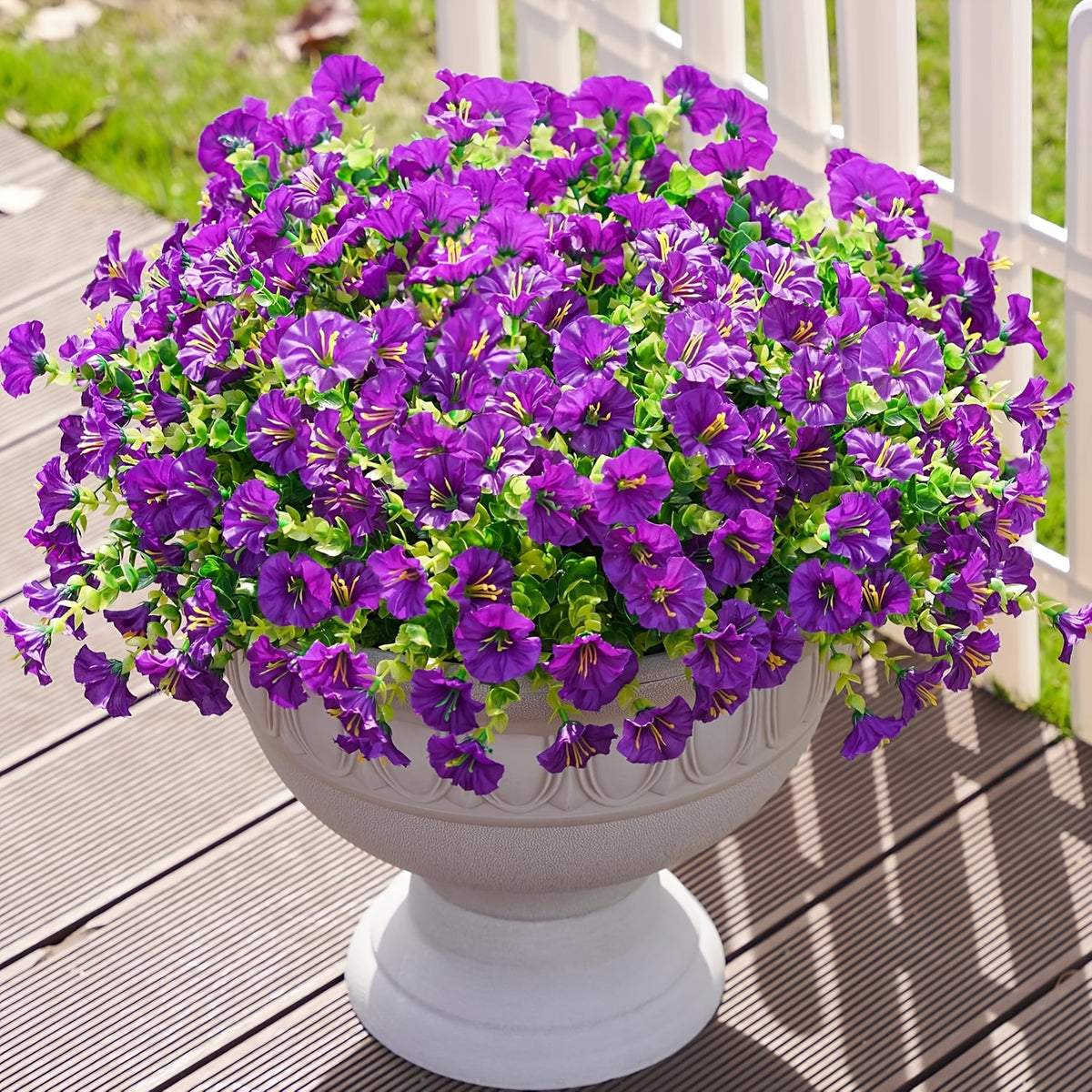 10 Bundles Faux Silkyy Pink Morning Glory - Realistic Artificial Flowers for Outdoor Decor, Colorful Daisy Planter for Front Door, Porch, Patio, Window Box, All-Season Home Decoration, Front Door Decor | Vibrant Flower Arrangement | Artificial Flowers