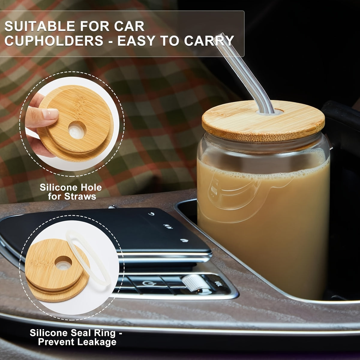 4/6pcs, 18.6oz/550ml, Including Lid, Straw, Straw Brush Glass Cup Set. The Elegant Shape Of The Drinking Cup Is An Ideal Gift, And The Can Shaped Glass Cup Is Suitable for Any Beverage And Occasion