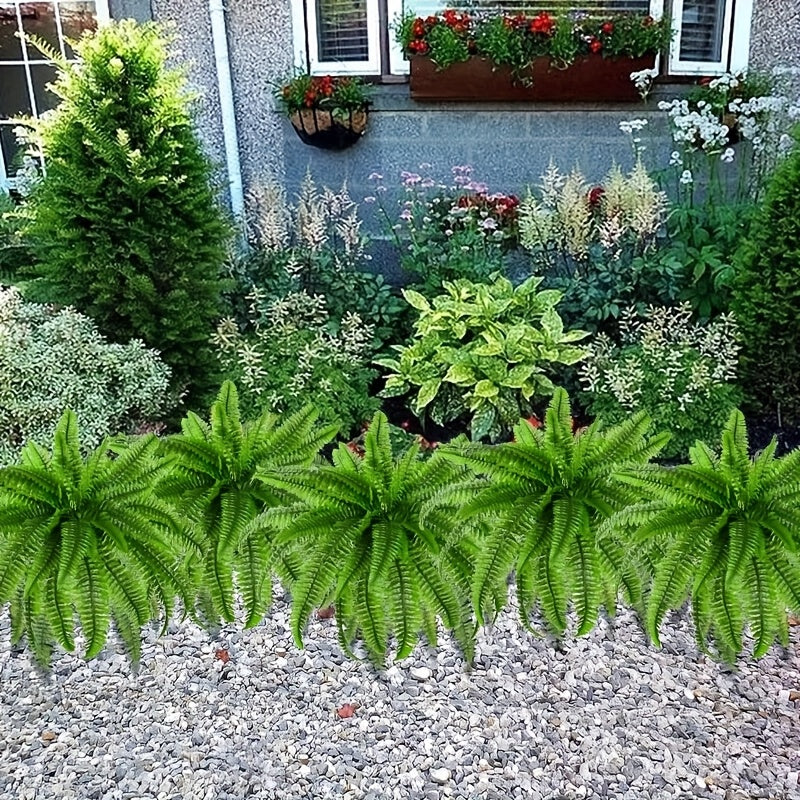 4 Large Boston Fern Greenery, 34-Inch Artificial Plant, Suitable for Outdoor Use, Home Office, Garden Porch Barn Decoration, Wedding Anniversary Festivals (Easter, Mother'S Day, Earth Day), Spring And Summer Display, Indoor And Outdoor Hanging