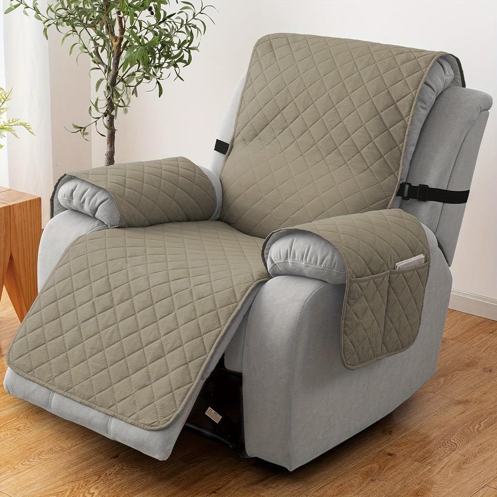 1pc 100% Non-Slip Recliner Chair Cover Sofa Slipcover, Pet Cover For Large Recliner With Elastic Straps, Washable Chair Seat Cover Recliner Chair Furniture Protector, Recliner Compatible, Valentine'S Day Home Decorations