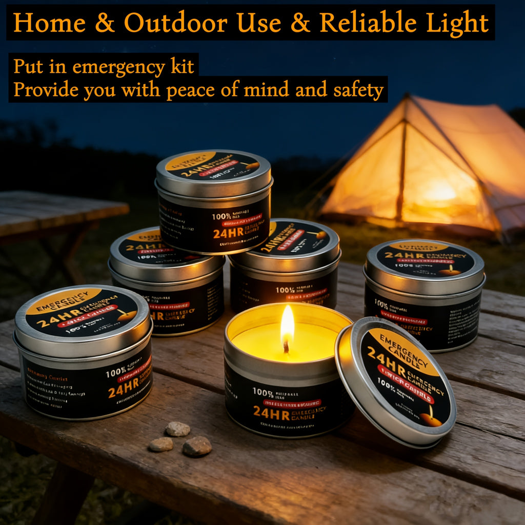 4pcs Long-Lasting 96-Hour Burn Time Unscented Soy & Palm Wax Candles in Metal Containers - 80g Each, 24-Hour Continuous Burn, Indoor/Outdoor Use for Camping, Hiking, Emergency Lighting, Holiday Decor (Halloween, Christmas, Easter