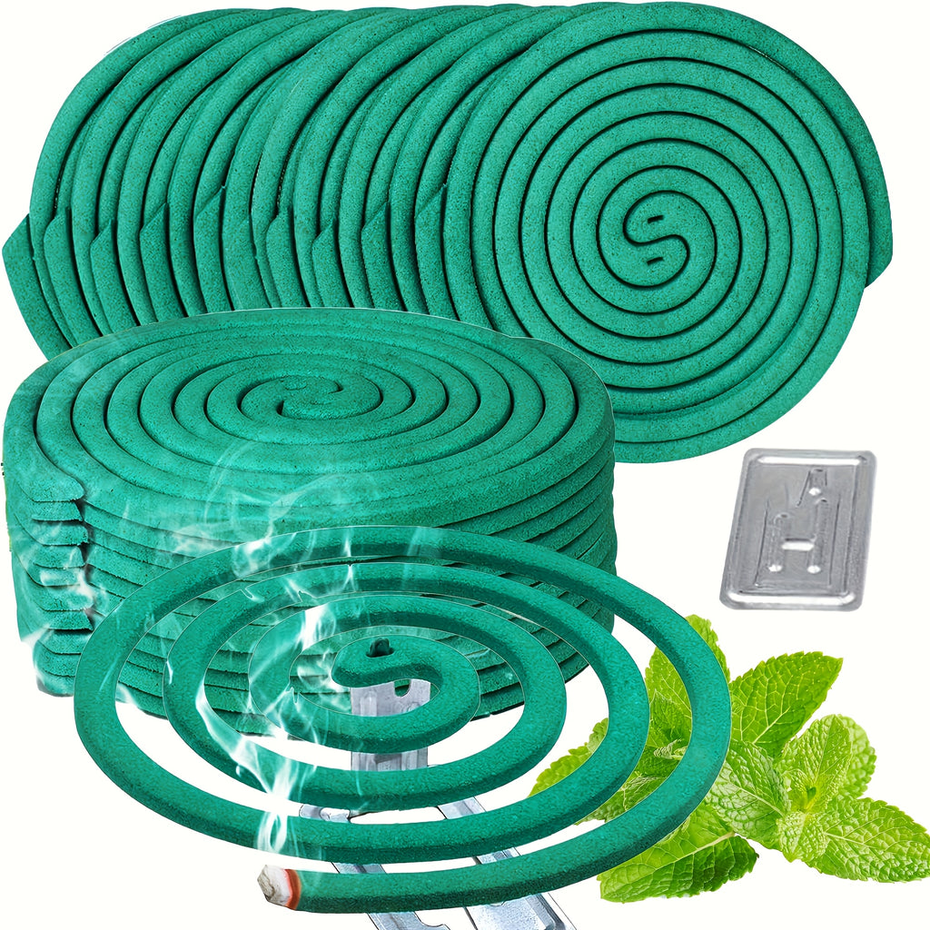 Walleaf Large Mosquito Repellent Coils, Outdoor Citronella Lemongrass Mosquito Coils with Holder, Long Lasting Patio Garden Camping Summer Use